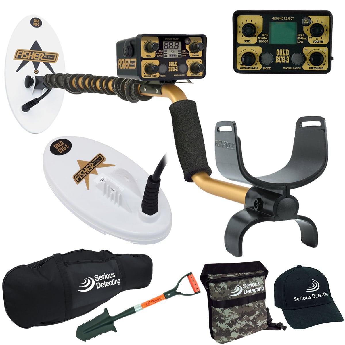 Fisher Gold Bug II Metal Detector Combo Starter Package - PKSD