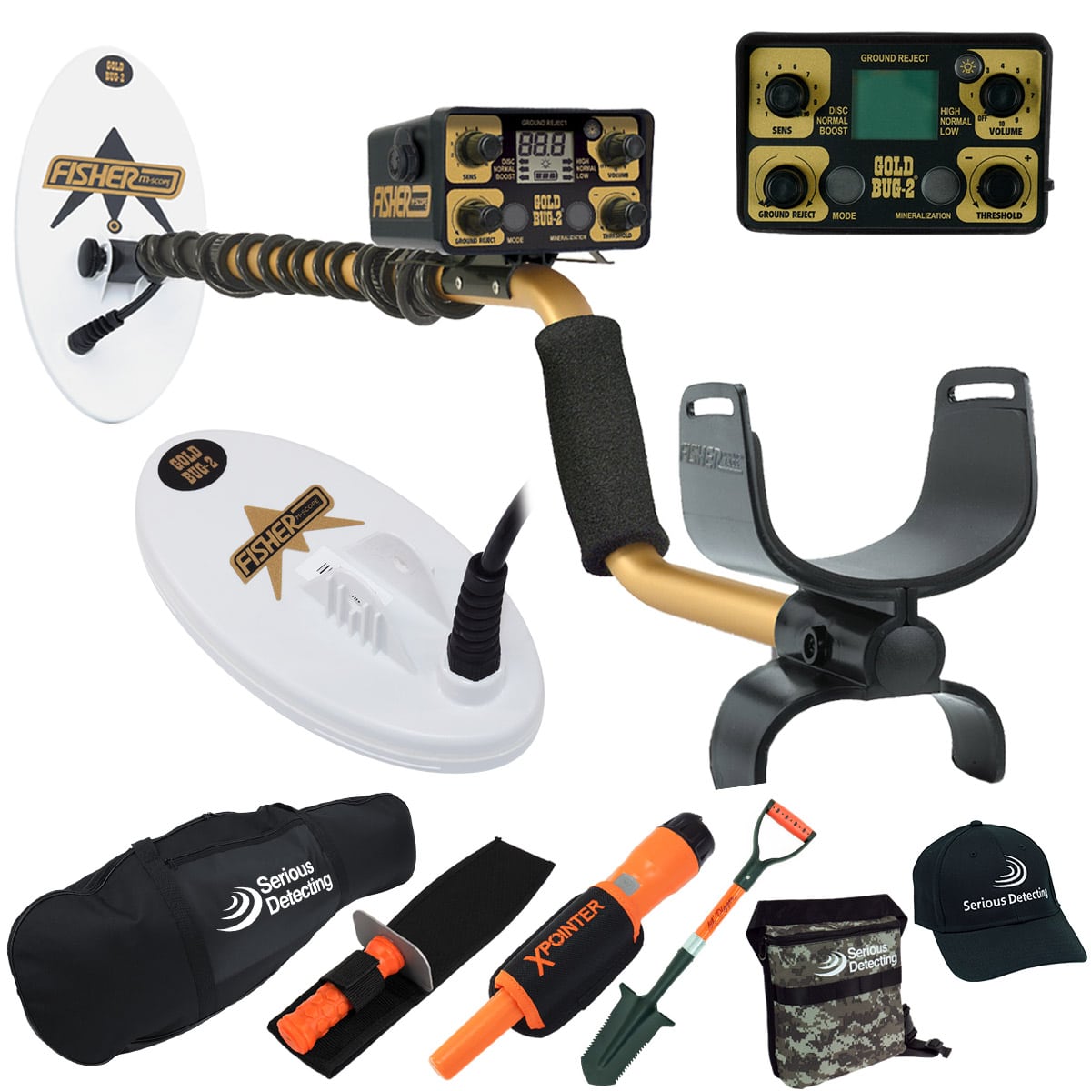 Fisher Gold Bug II Metal Detector Combo Complete Package - PKSD