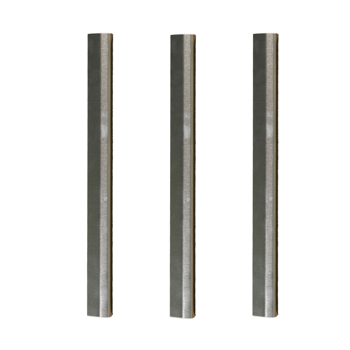 A view of three metal legs of the stand