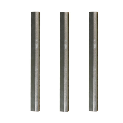 A view of three metal legs of the stand