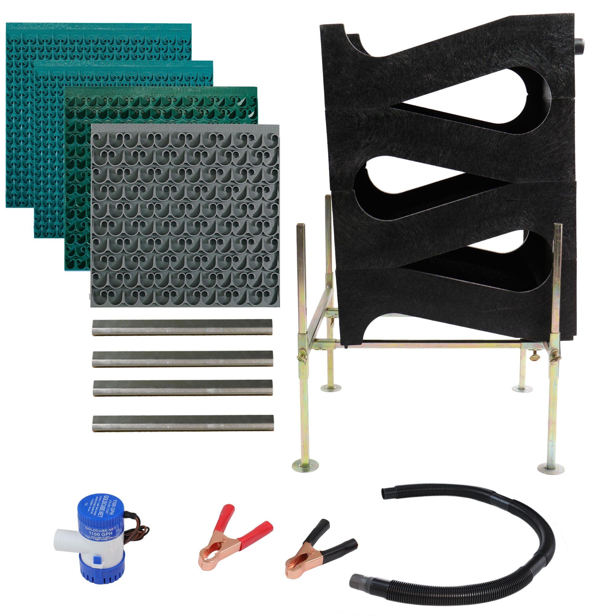 Gold Cube 4 Stack Deluxe Complete Kit for Gold Prospecting with 4 Piece Dream Mat Set - Four Options Available