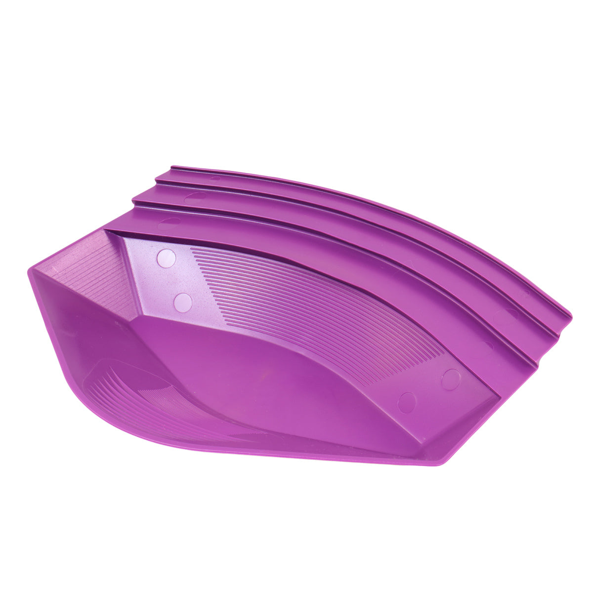 Gold Claw pan detail view of specialized riffle geometry for gold recovery