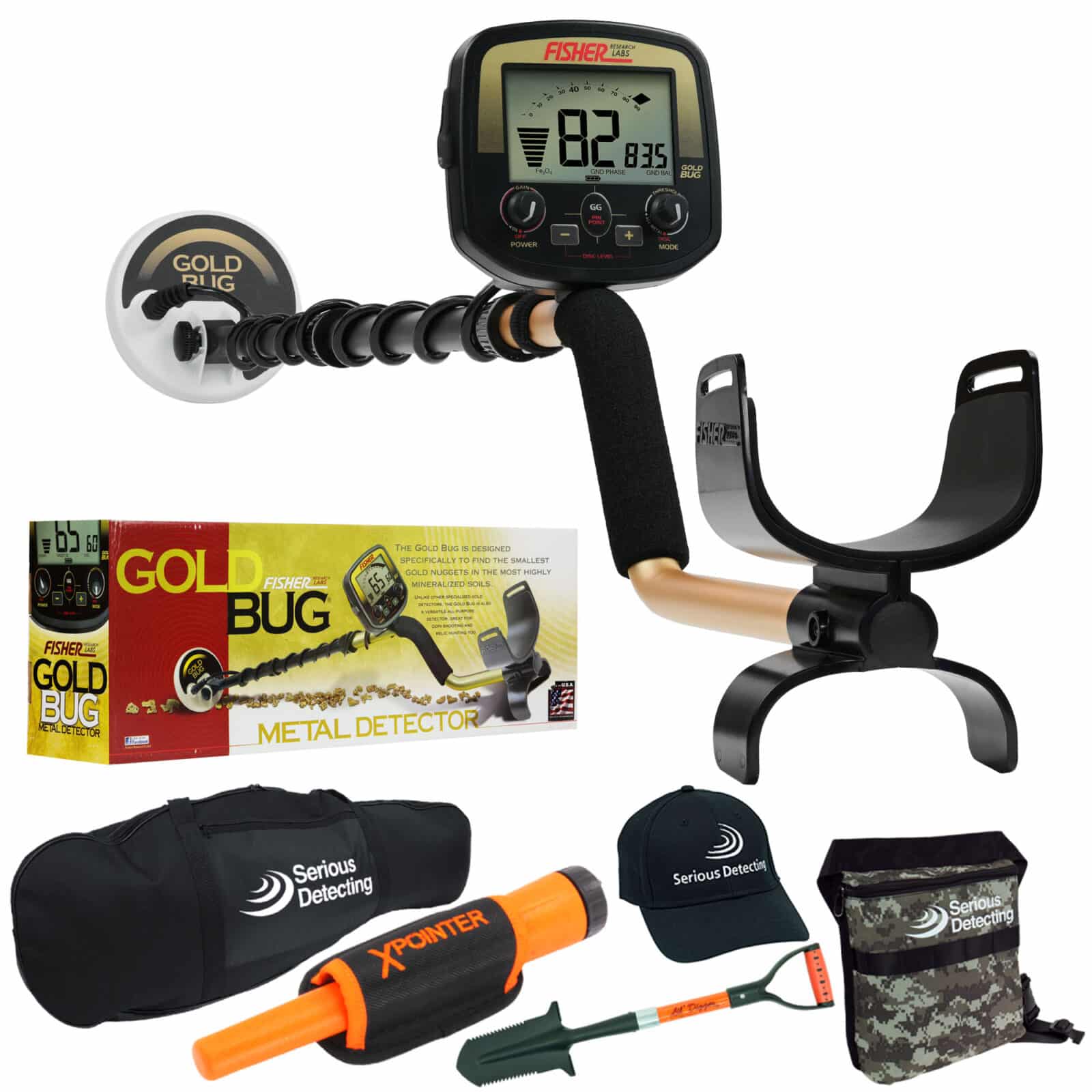 Fisher Gold Bug Metal Detector with 5" DD Search Coil Pro Package - PKSD