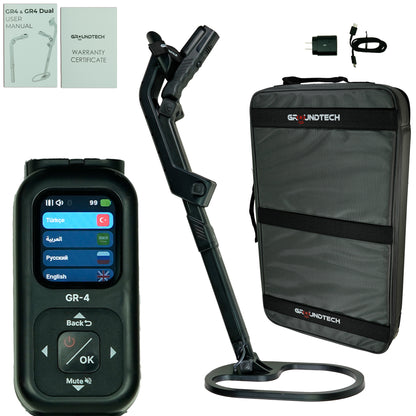 Groundtech GR-4 Dual 3D Ground Scanner and Integrated Pulse Induction Metal Detector with carry case, paperwork, and accessories