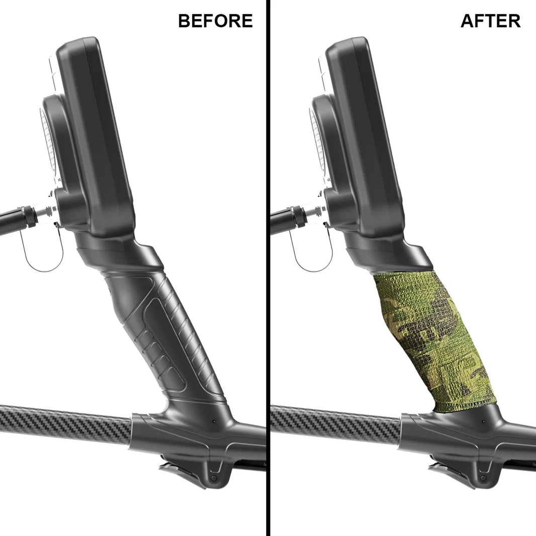 Detect-Ed camo wrap roll showing self-adhesive material and application method