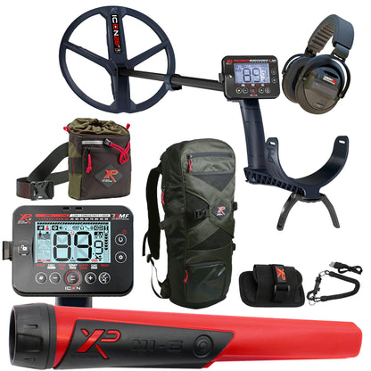 XP ICON Adventure Pack - Metal Detector with WSA-XL ST Headphones, MI-6 Pinpointer, Backpack and Finds Pouch
