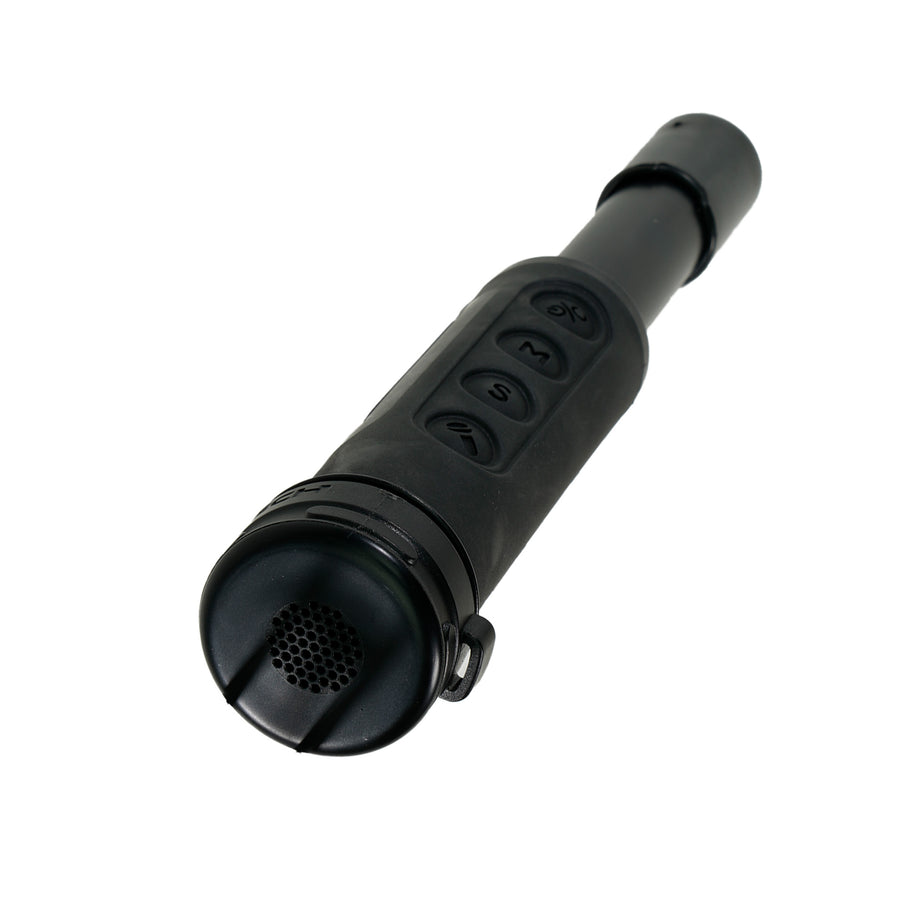 up close image of black pinpointer front view
