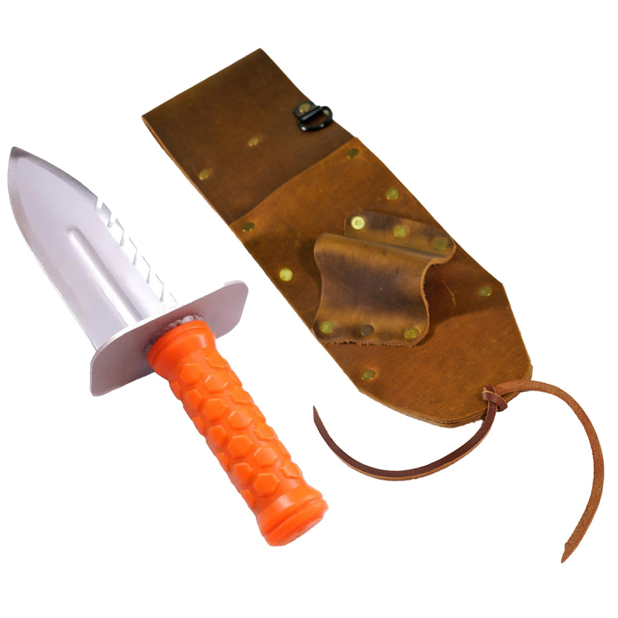 Quest Diamond digger with brown leather belt sheath combo set for metal detecting