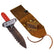 Brown Leather Sheath LEFT Sided & Lesche Digging Tool RIGHT Serrated