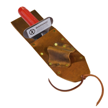 Brown Leather Sheath LEFT Sided & Lesche Digging Tool RIGHT Serrated