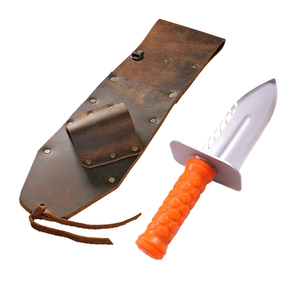 Brown leather sheath and Quest Diamond digger bundle for metal detecting