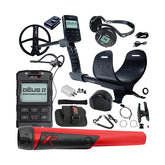 XP Deus II metal detector with accessories on a white background
