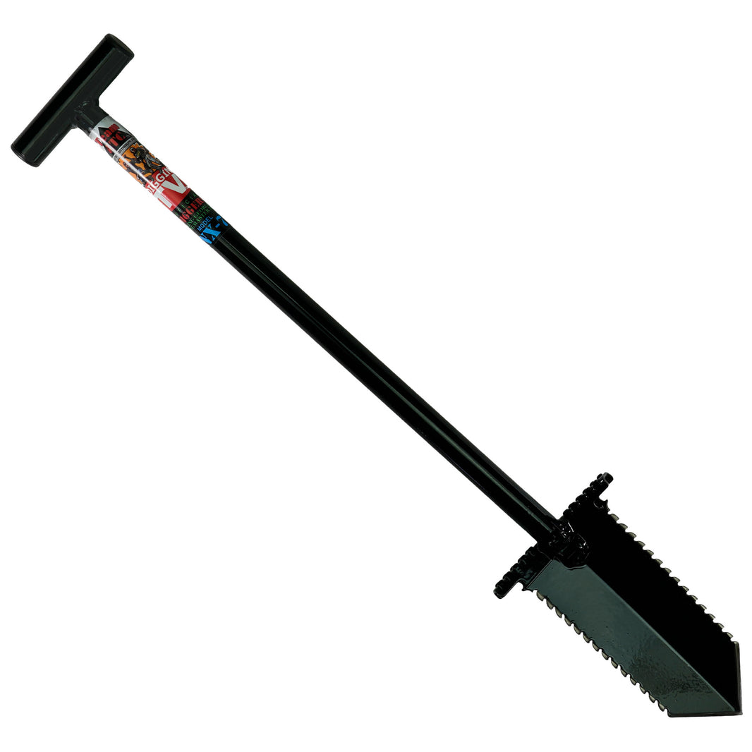 ATC Anaconda NX-7 tempered steel shovel with double serrated blade and foot pegs