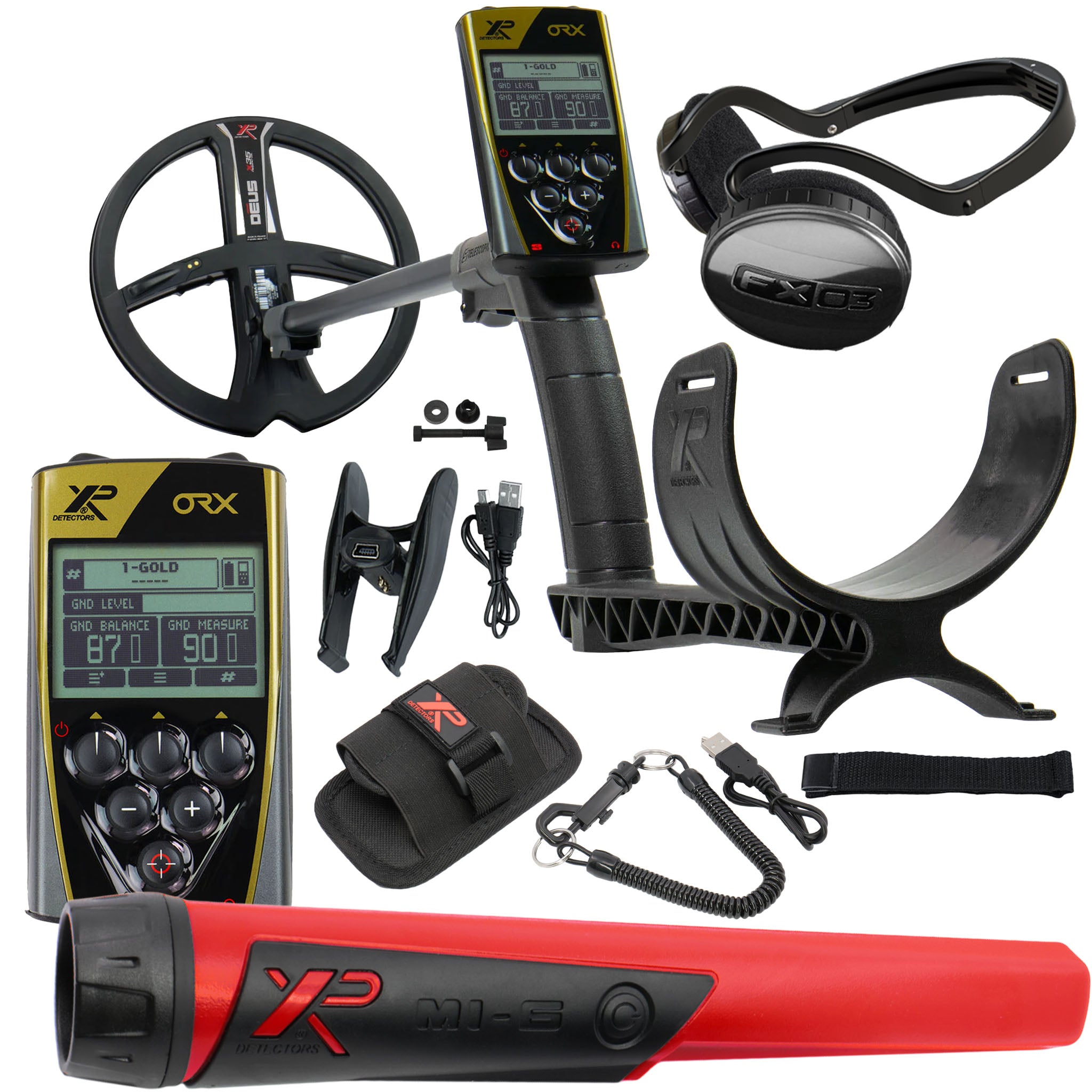 XP ORX Wireless Metal Detector with Back-lit Display, FX 03 Wired Headphones, and 9" X35 Search Coil + MI-6 Pinpointer