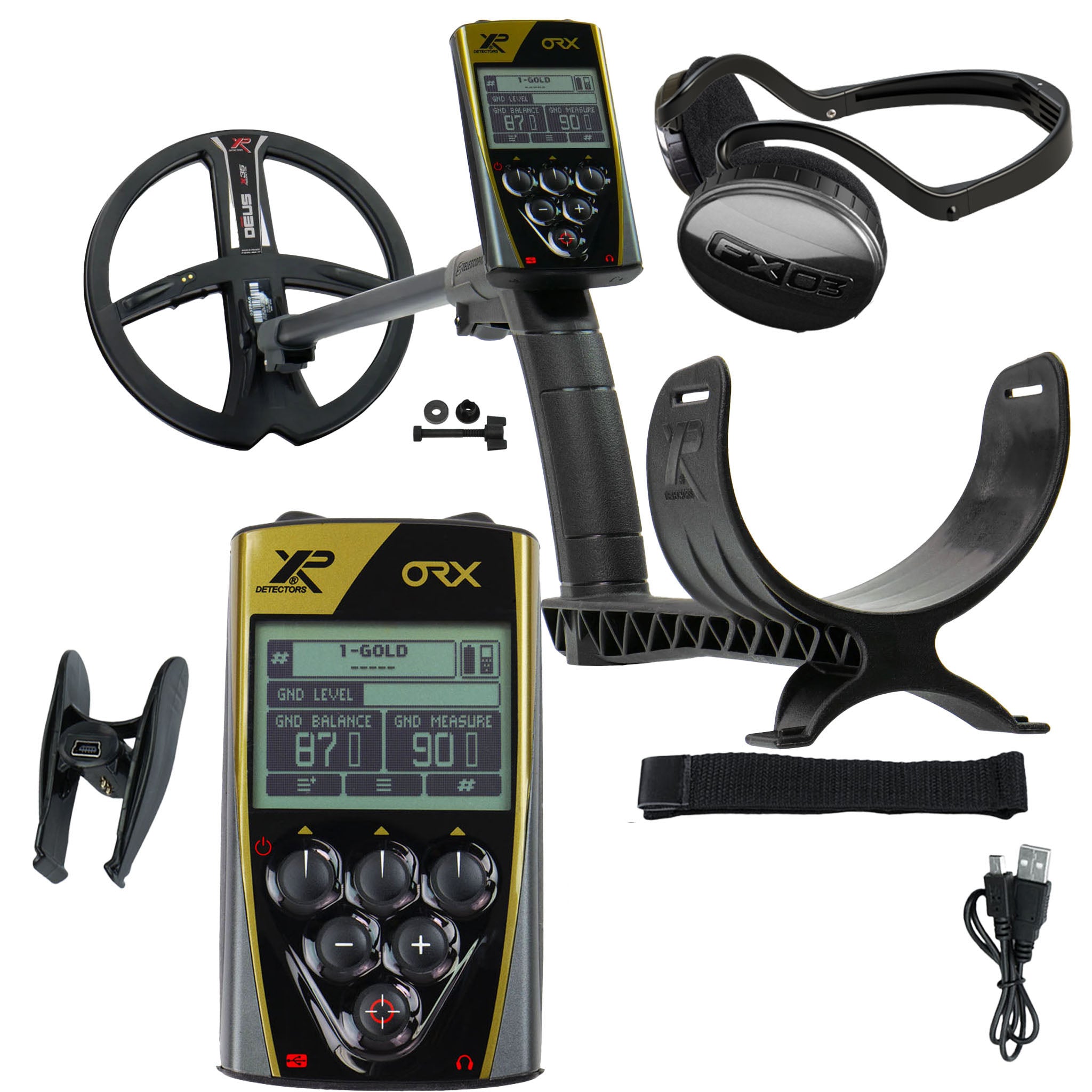 XP ORX Wireless Metal Detector with Back-lit Display, FX 03 Wired Headphones, and 9" X35 Search Coil