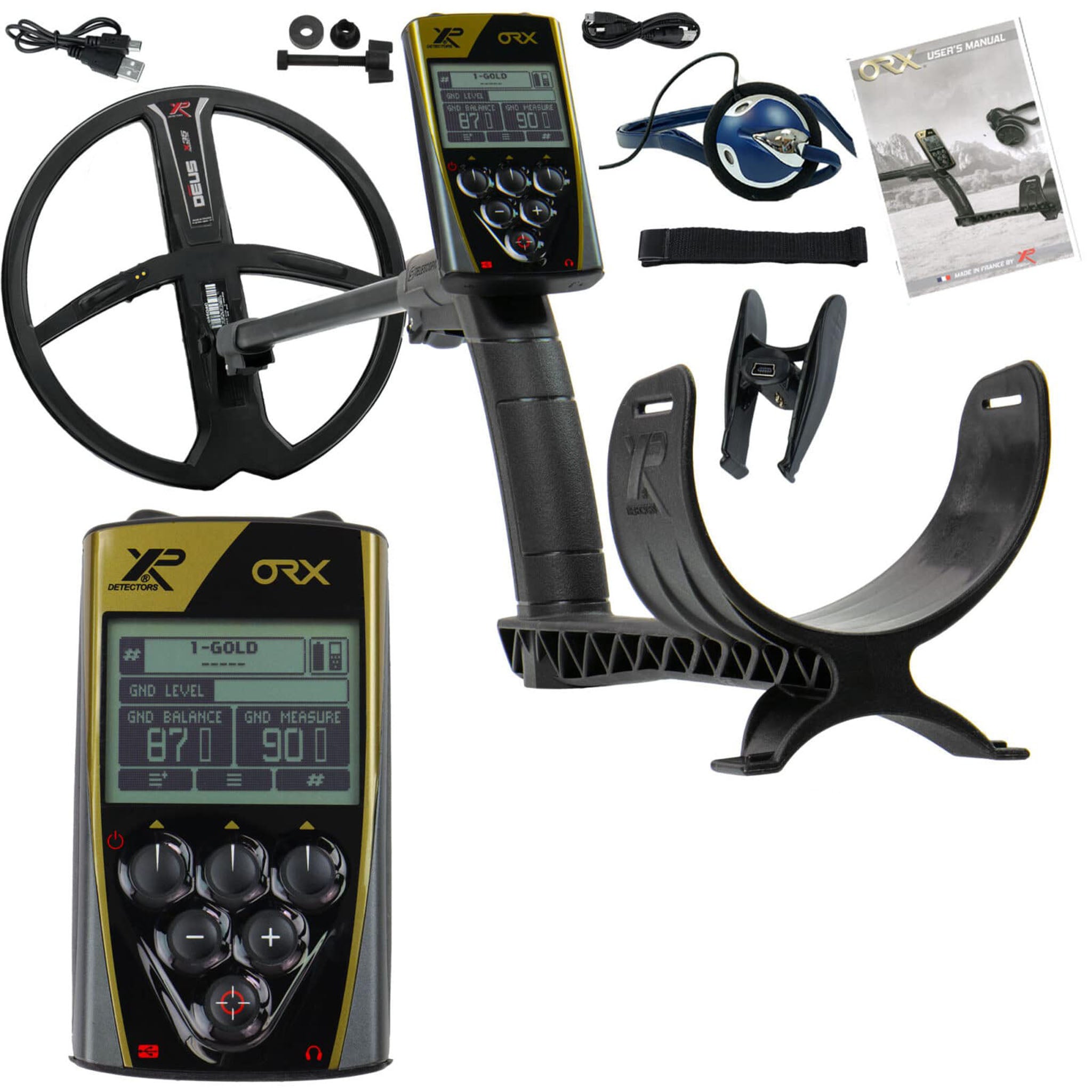 XP ORX Metal Detector Wireless Metal Detector with Back-lit Display + FX-02 Wired Backphone Headphones + 11" X35 Search Coil (Open Box)