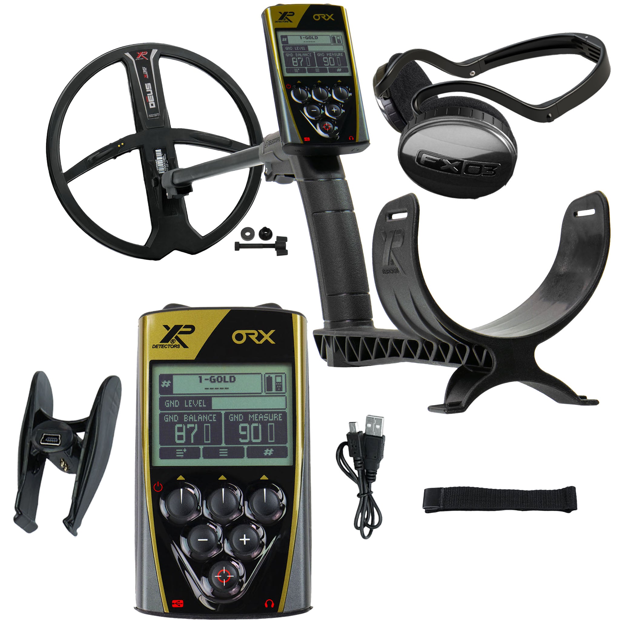 XP ORX Wireless Metal Detector with Back-lit Display, FX 03 Wired Headphones, and 11" X35 Search Coil