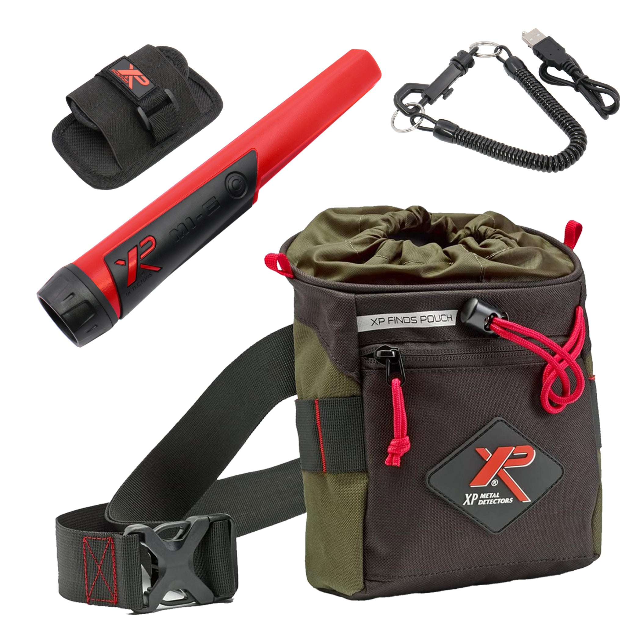 XP Deus MI-6 Waterproof Pinpointer Metal Detector and XP Finds Pouch