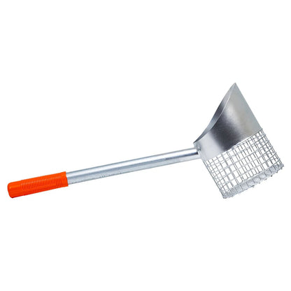 sand scoop  with mesh bottom and orange handle