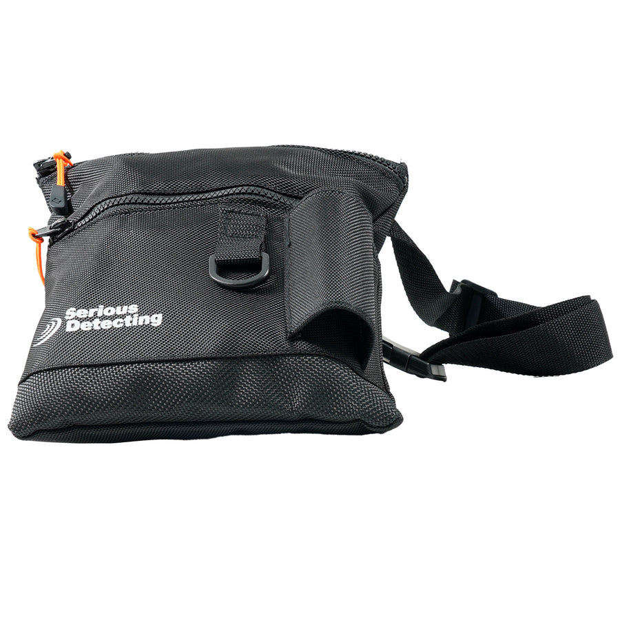 Serious Detecting Beach Finds Bag view laying down from front to showcase size