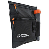 Serious Detecting Beach Finds Bag at a 3/4 angle with pinpointer example