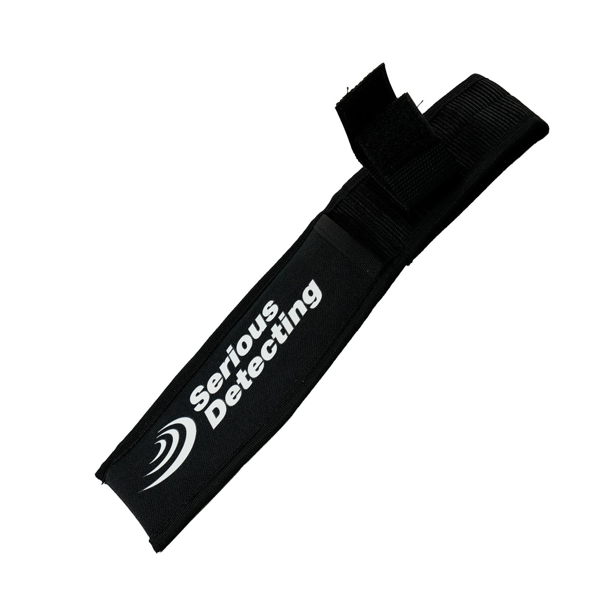 Close-up of Serious Detecting belt sheath Velcro strap securing hand digger tool