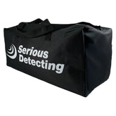 A black fabric carry bag with the "Serious Detecting" logo printed in white on the side, shown on a plain white background.