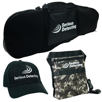 Serious Detecting All-Purpose Padded Carry Bag for Metal Detector & Accessories, Finds Pouch, and Cap