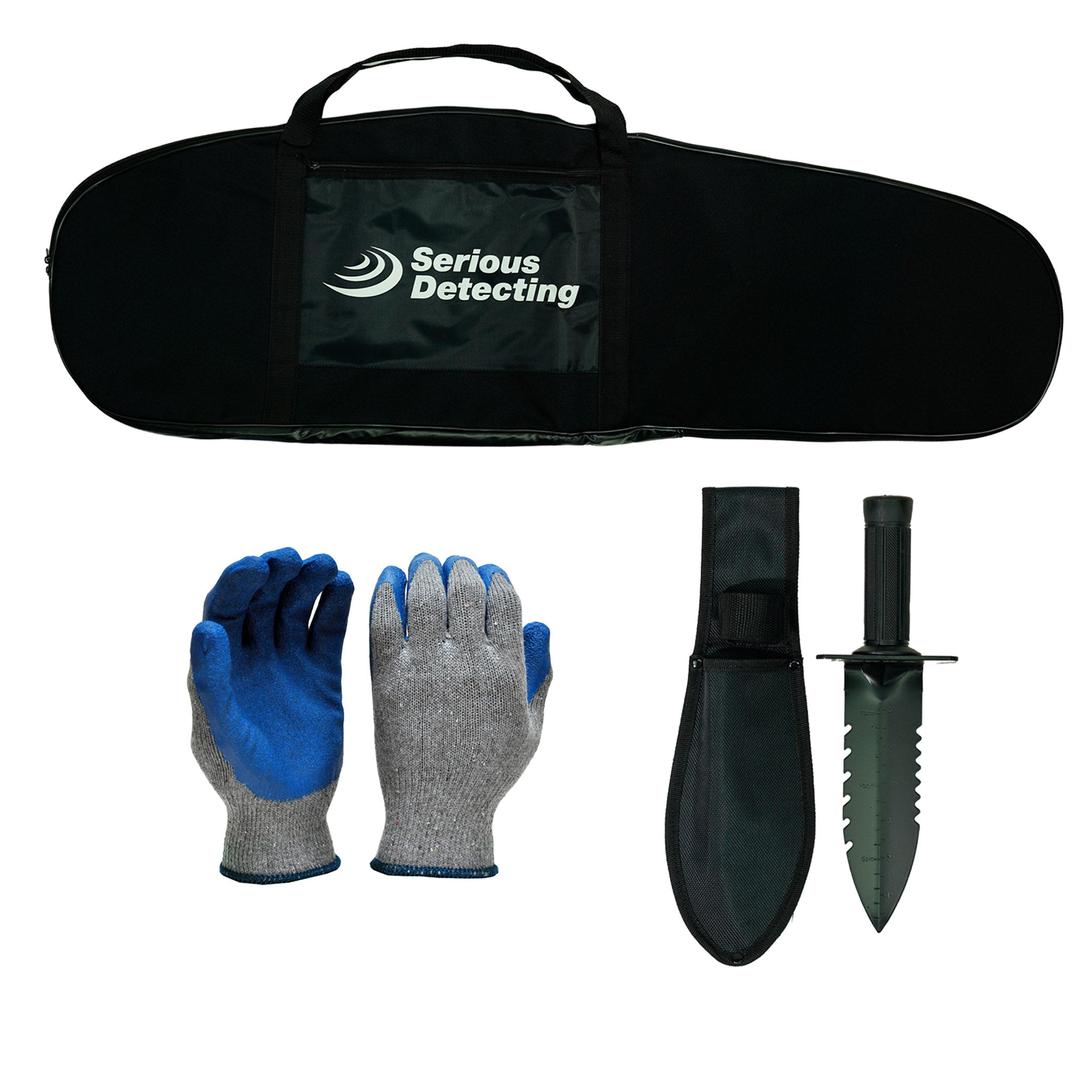 Serious Detecting Kit: Pouch, TerraX Digger, and Gloves for Treasure Hunting