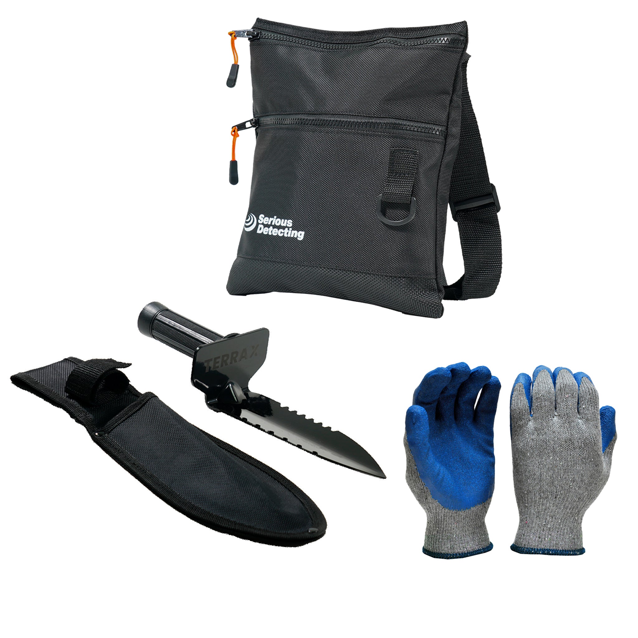 FREE GIFT | Serious Detecting Kit: Pouch, TerraX Digger, and Gloves for Treasure Hunting