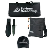 Serious Detecting Kit: Pouch, Carrybag, Cap, and Digger for Treasure Hunting