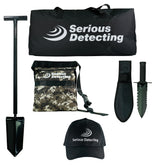 Serious Detecting Kit:  Pouch, Carry bag, Cap, Digger & Shovel for Treasure Hunting