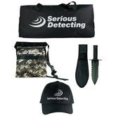 Serious Detecting Kit: Pouch, Carrybag, Cap, and Digger for Treasure Hunting