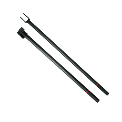 Steve's Detector Rods black carbon fiber 2-piece Manticore shaft showing twill pattern finish