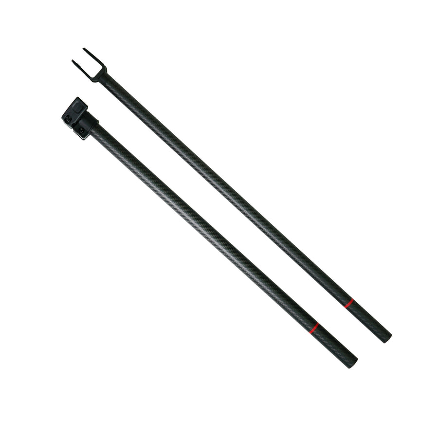 Steve's Detector Rods black carbon fiber 2-piece Manticore shaft showing twill pattern finish