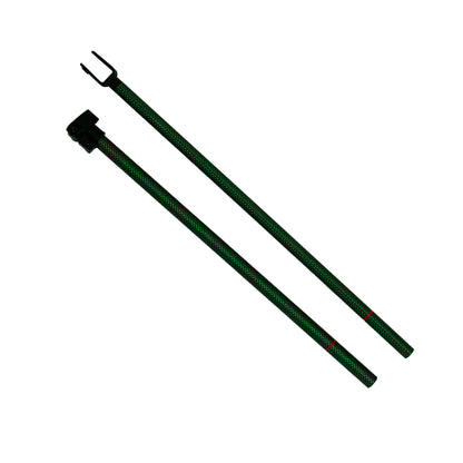 Steve's Detector Rods green carbon fiber Manticore shaft with proprietary cam lock connection