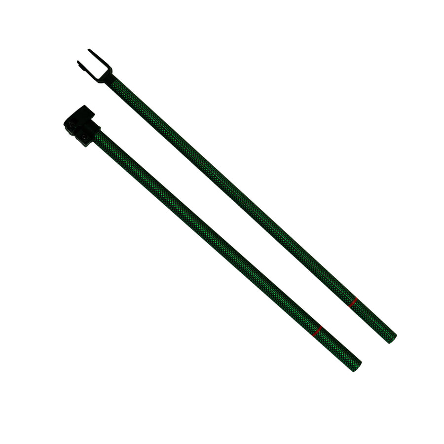 Steve's Detector Rods green carbon fiber Manticore shaft with proprietary cam lock connection