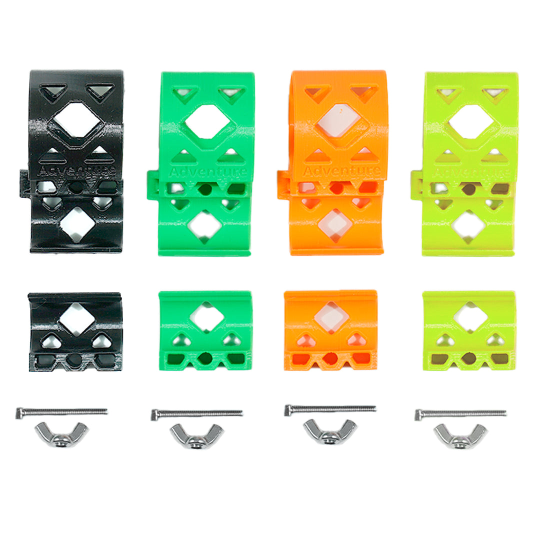 Detecting Adventure Shaft Mount Pinpointer Holder Black, Green, Orange, and Yellow