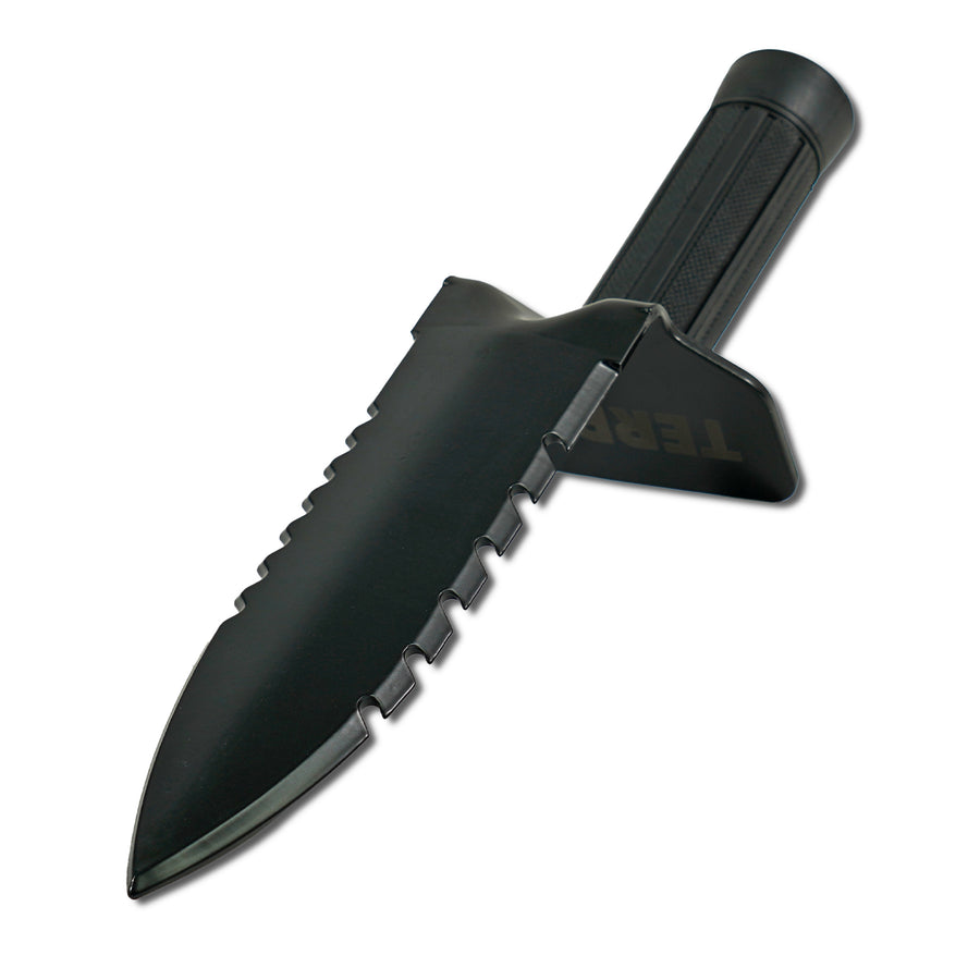 TerraX hand digger size comparison showing compact 11-inch length