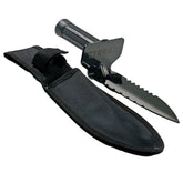 TerraX hand digger serrated edge cutting through soil