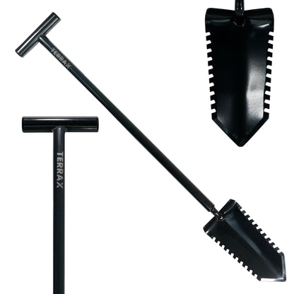 TerraX Master Digger - 36" or 34"Double Serrated Shovel with T-Handle