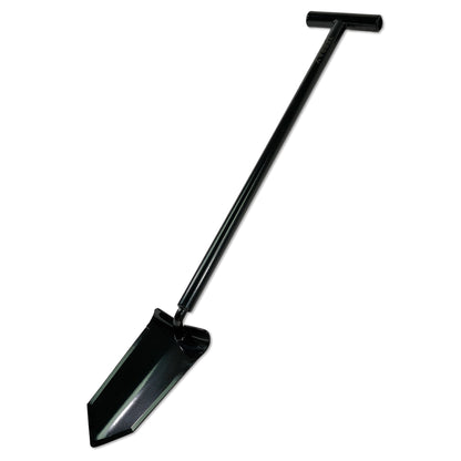 Detail view of TerraX hand digger serrated blade edge for precise digging