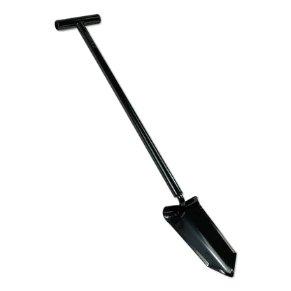 TerraX shovel blade edge demonstrating cutting performance on roots and sod