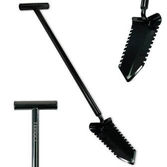 TerraX Master Digger - 36" Double Serrated Root Slicer Shovel with T-Handle - Essential for Professional Landscaping, Gardening, Relic Hunting, Metal Detecting, and Gold Prospecting