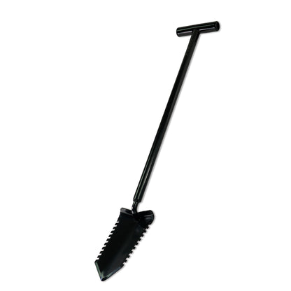 TerraX Master Digger shovel blade detail showing V-cut serrated edges