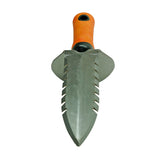 TerraX Digger with Orange rubber handle with silver double serrated edges backside