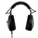 Black wired over-ear headphones with padded headband and ear cups, shown from the front on a plain white background.