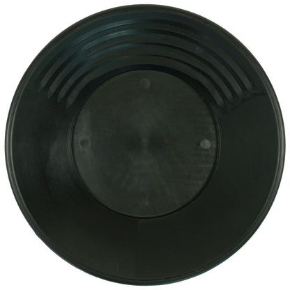 TerraX 14 in black plastic gold pan, top view showing riffles