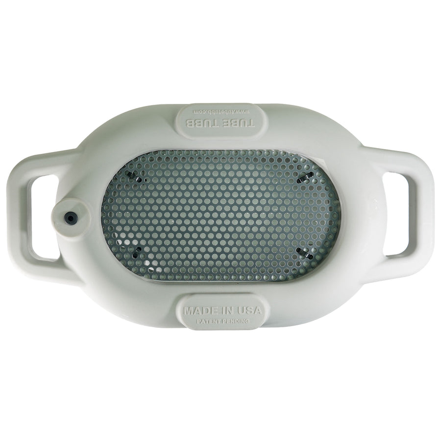 Tube Tubb floating sieve underside showing buoyant frame and mesh