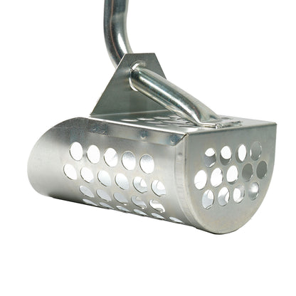 Dune Scoops long handle sand scoop bucket angled right, side wall and perforated base visible